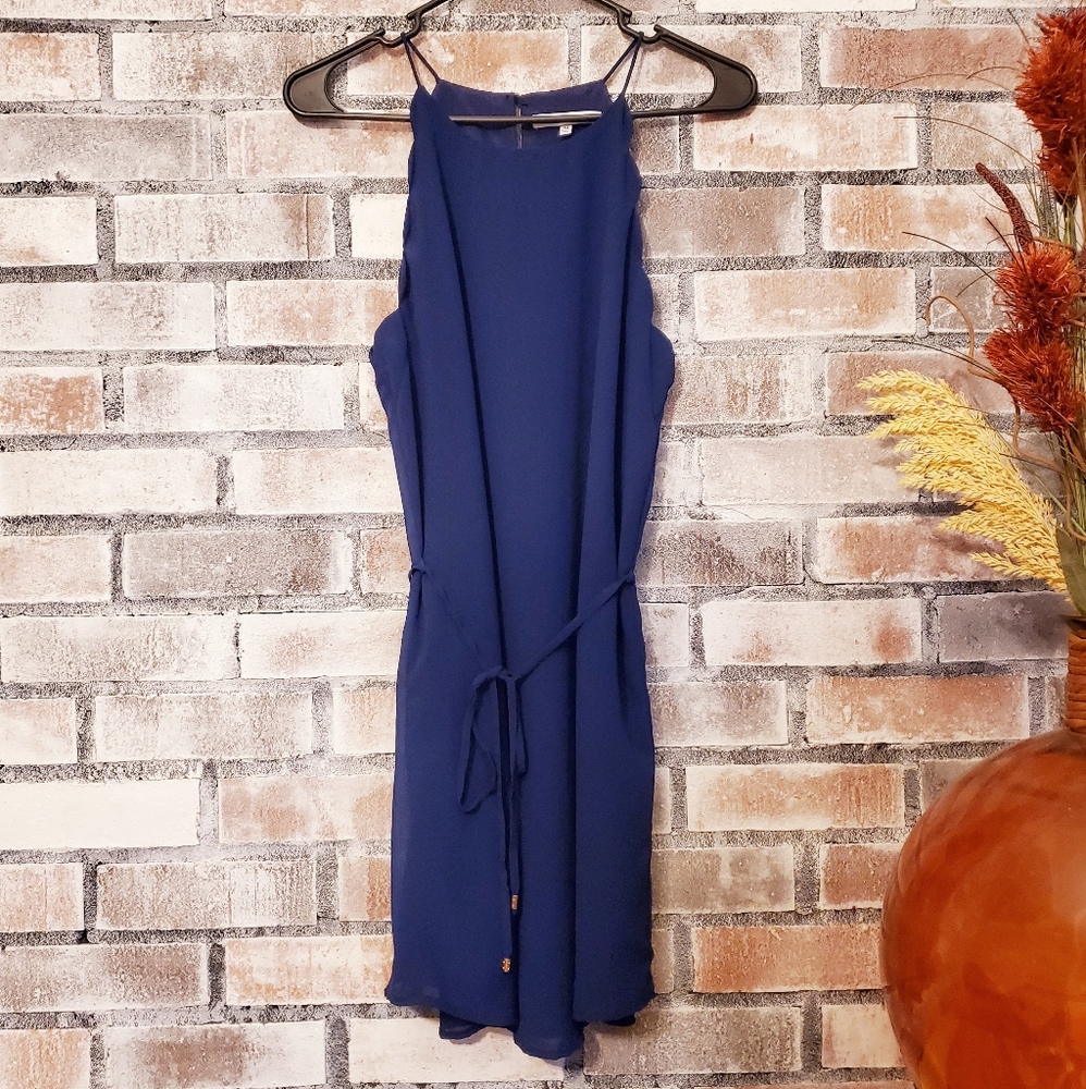 Naked Zebra navy blue scallop dress medium